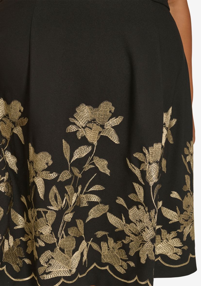 Plus Size Floral Printed A-Line Dress