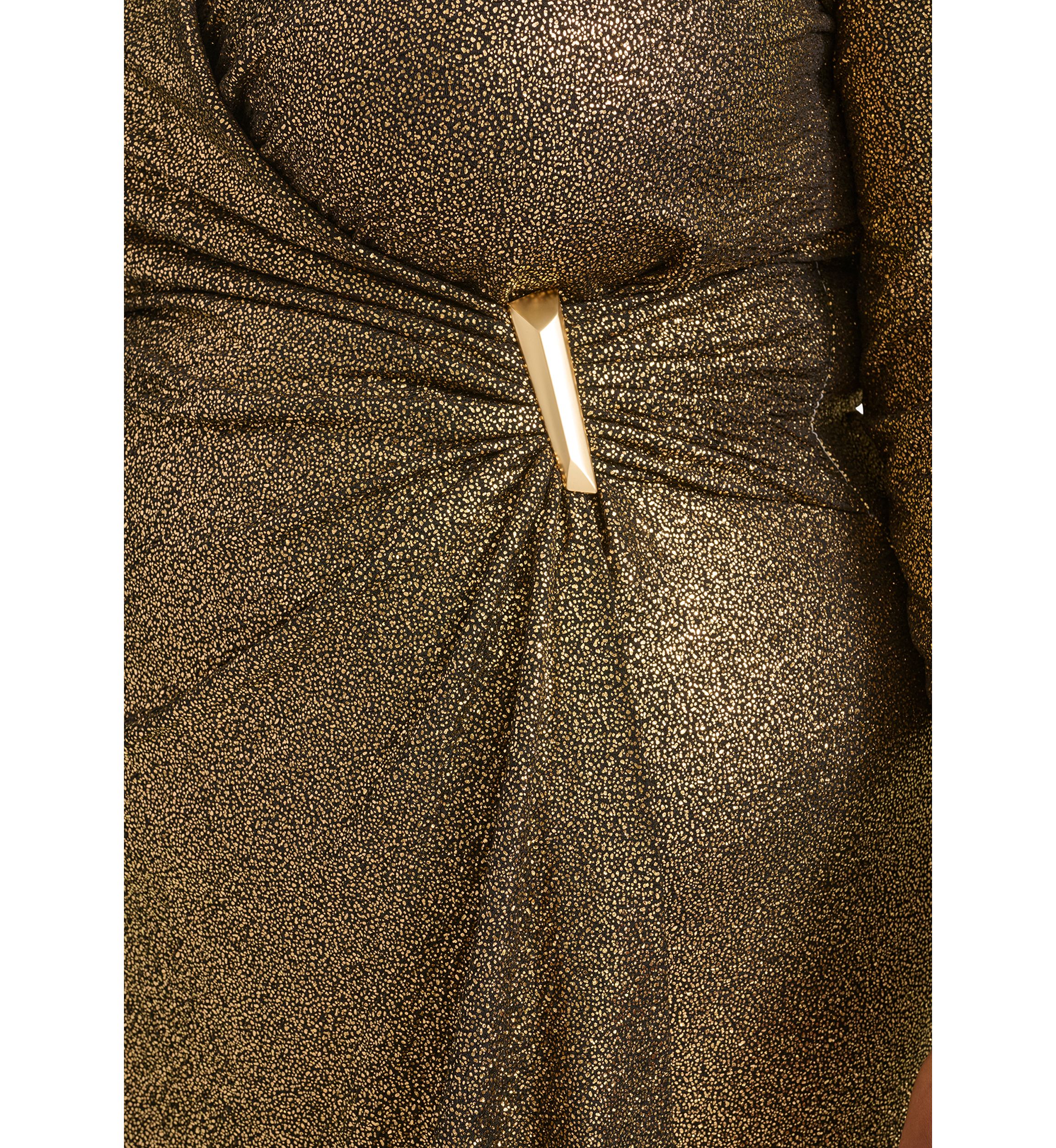 Plus Size Glitter Wrapped Fit and Flare Dress