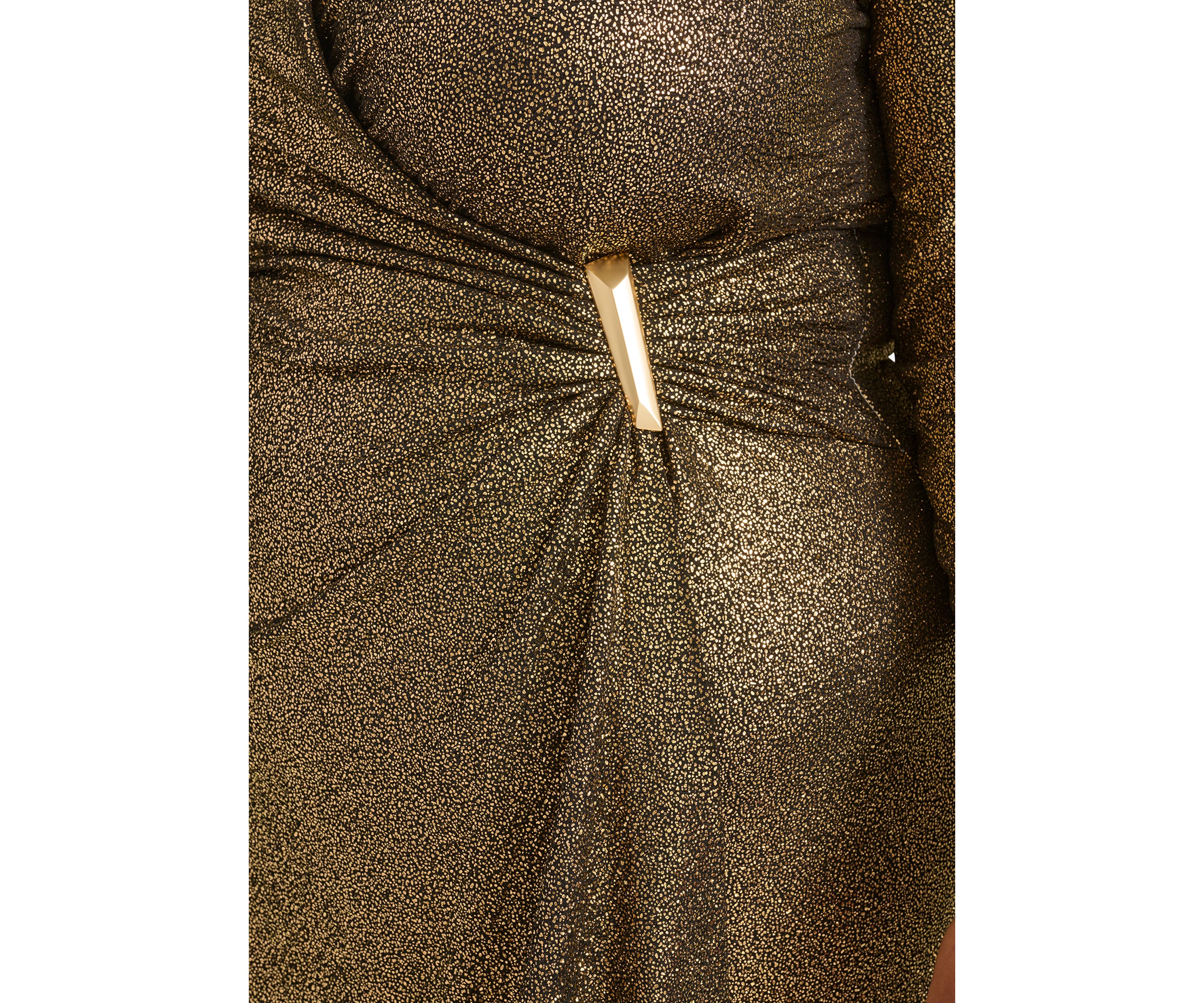 Plus Size Glitter Wrapped Fit and Flare Dress