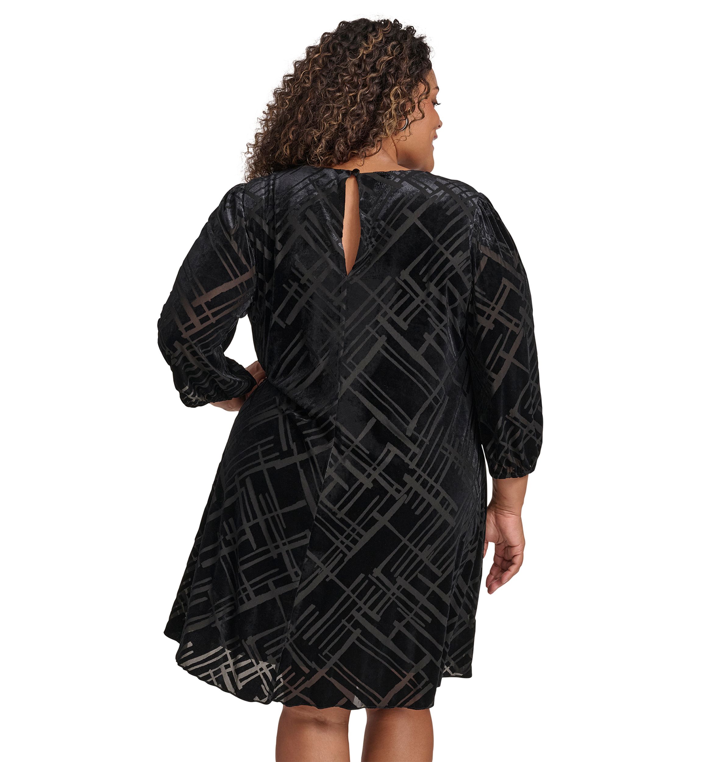 Plus Size Geo Printed A-Line Dress