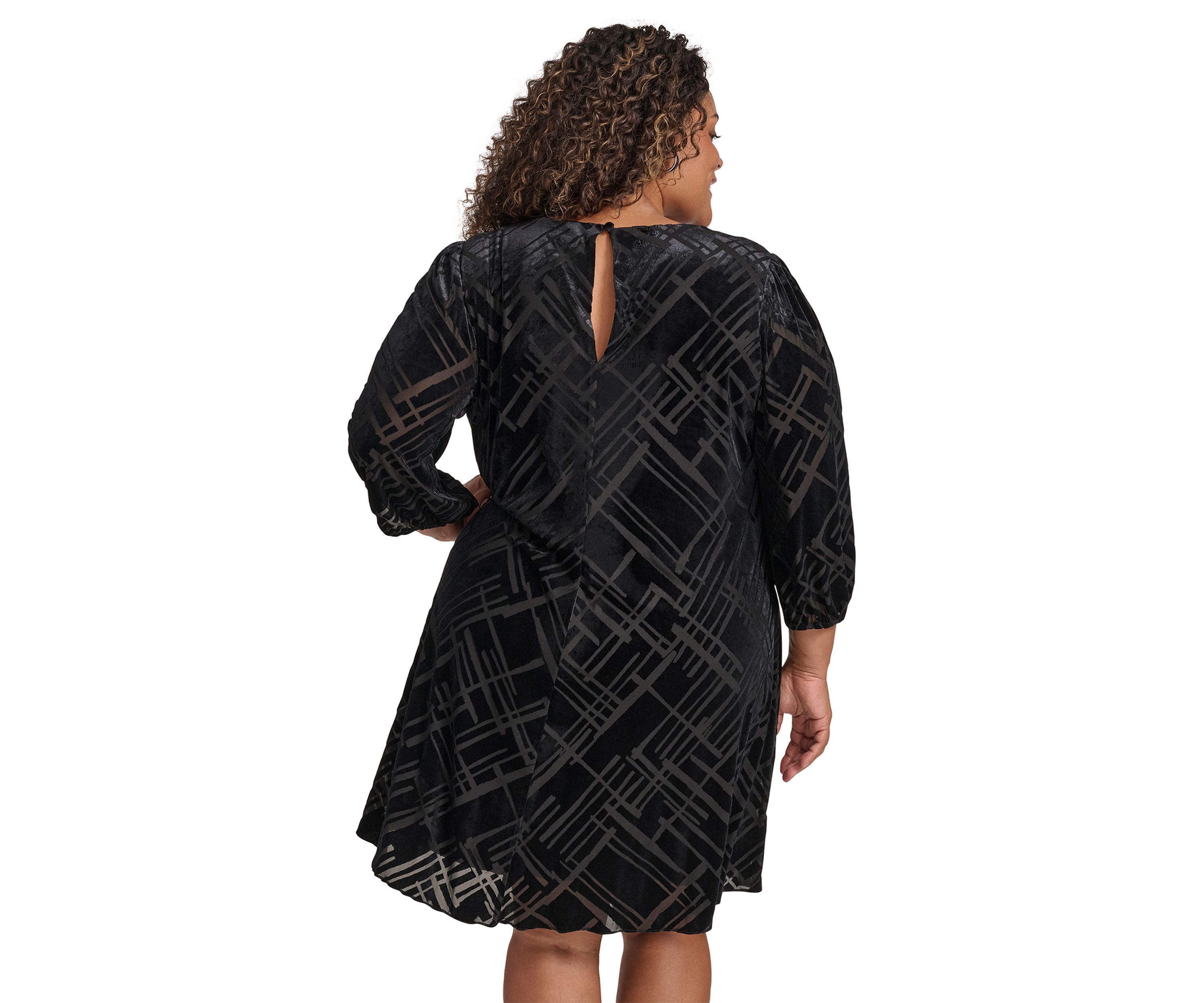 Plus Size Geo Printed A-Line Dress