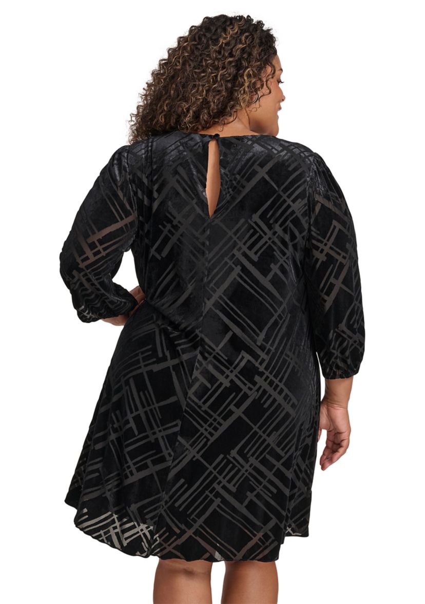 Plus Size Geo Printed A-Line Dress