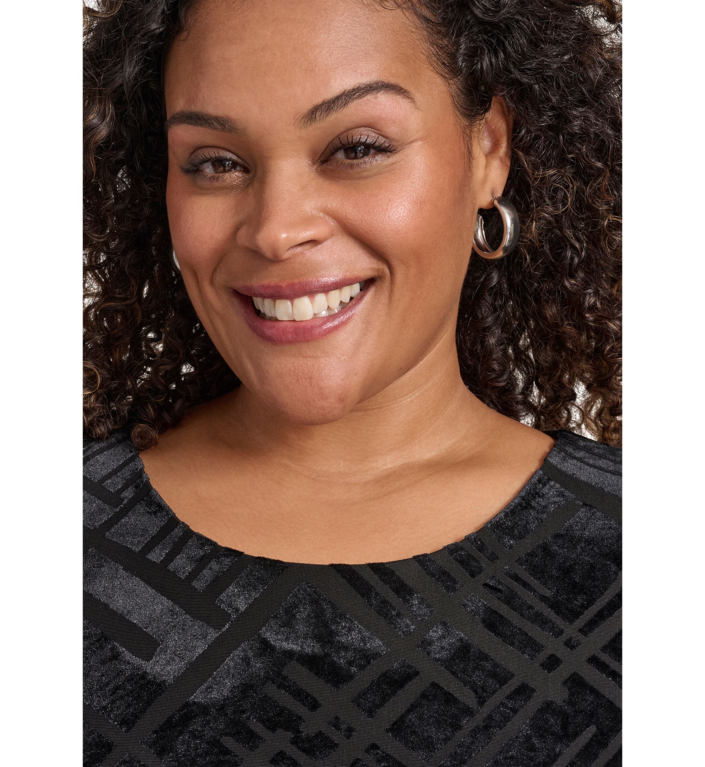 Plus Size Geo Printed A-Line Dress