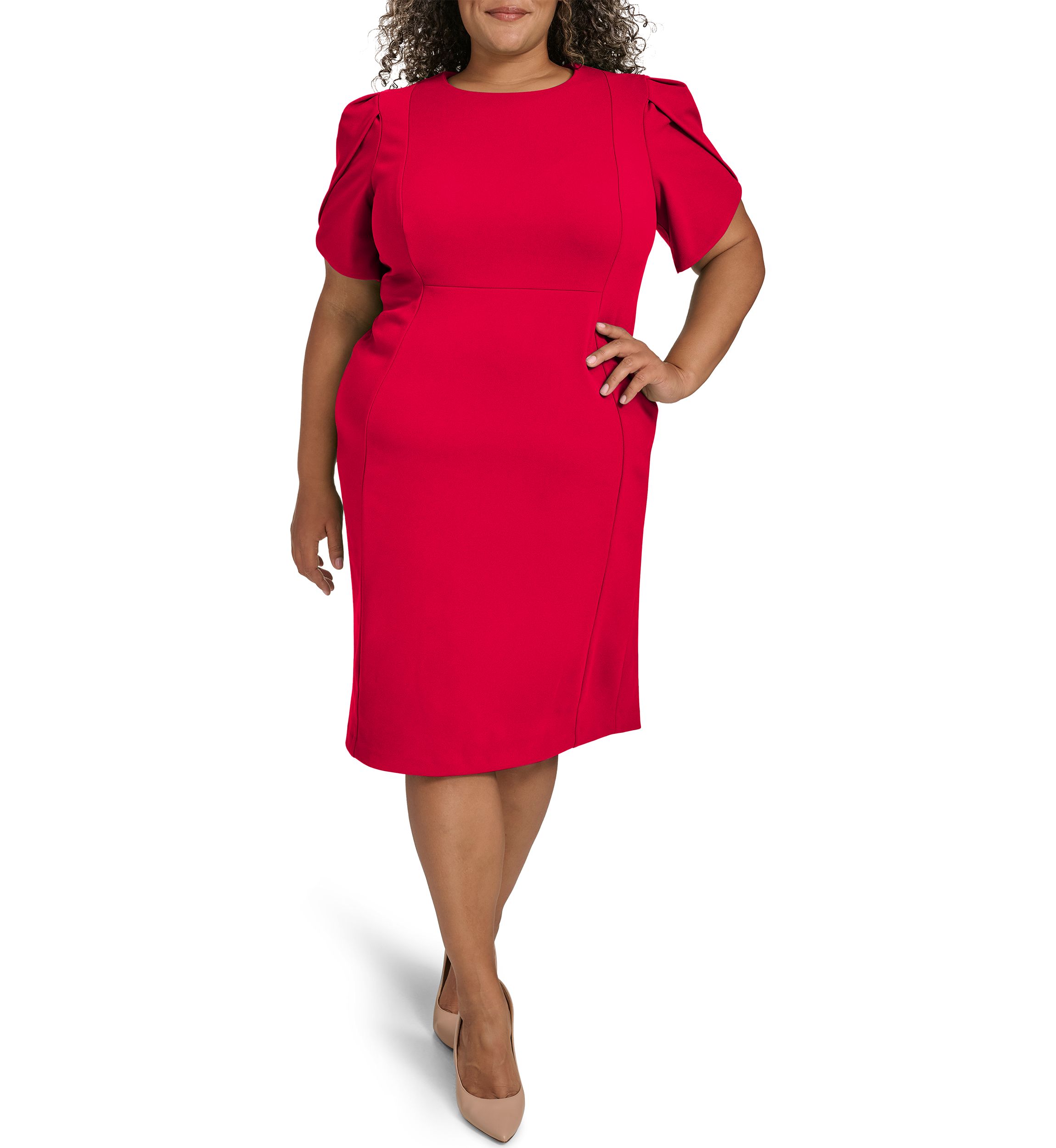 Plus Size Crew Scuba Sheath Dress