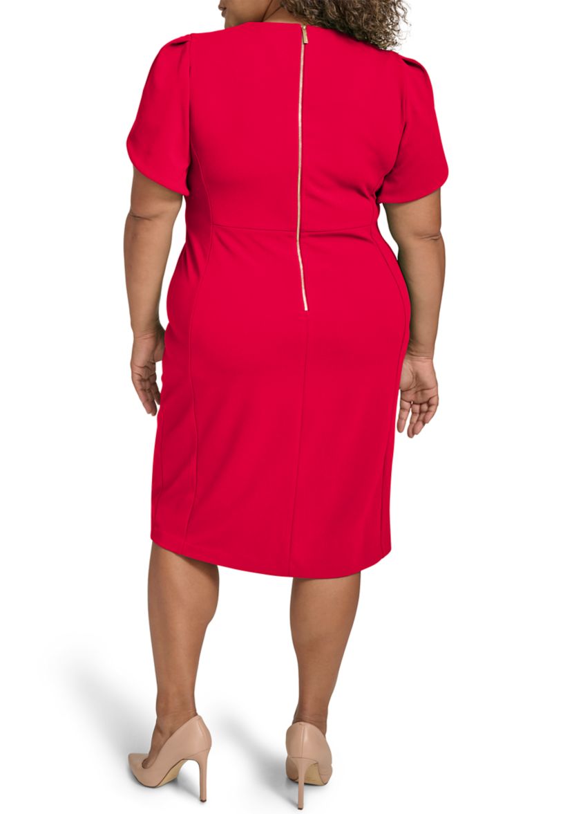 Plus Size Crew Scuba Sheath Dress