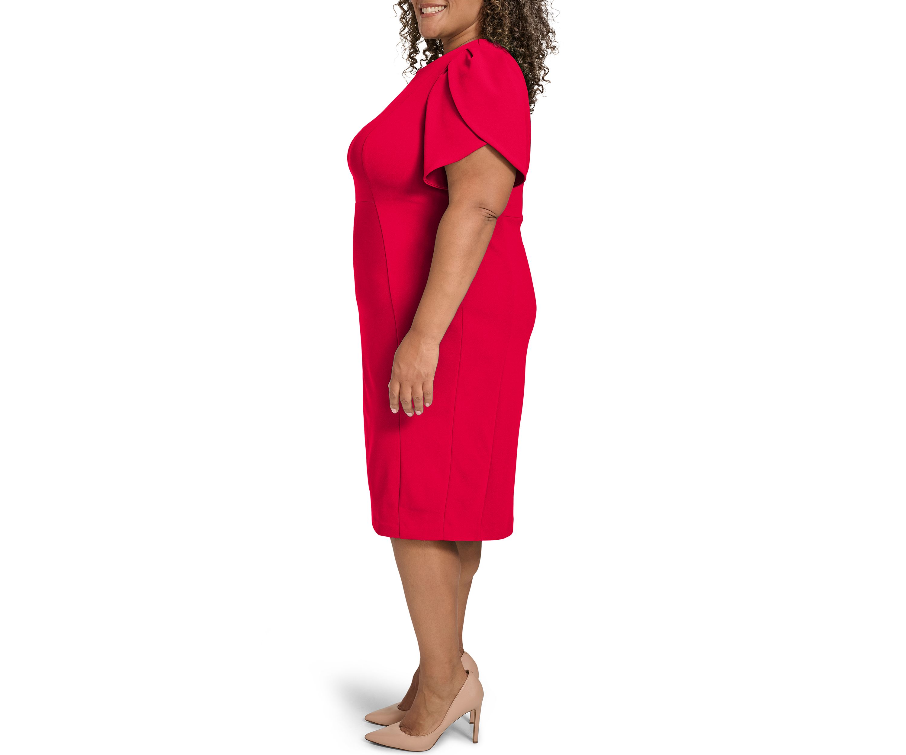 Plus Size Crew Scuba Sheath Dress