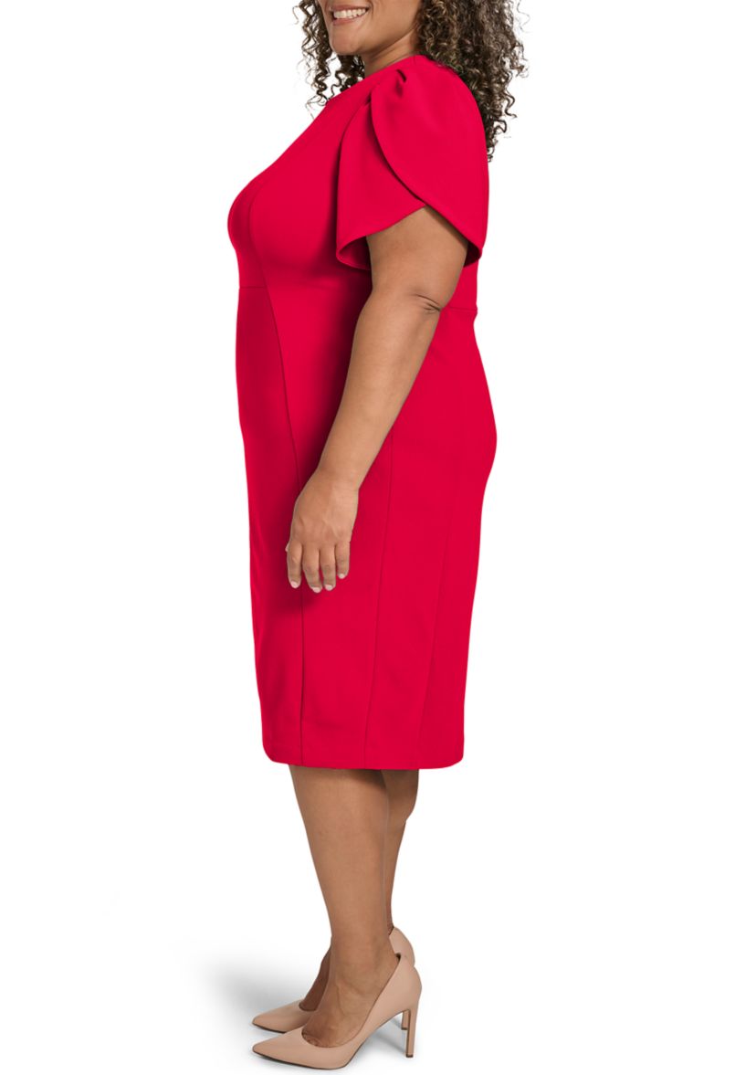 Plus Size Crew Scuba Sheath Dress