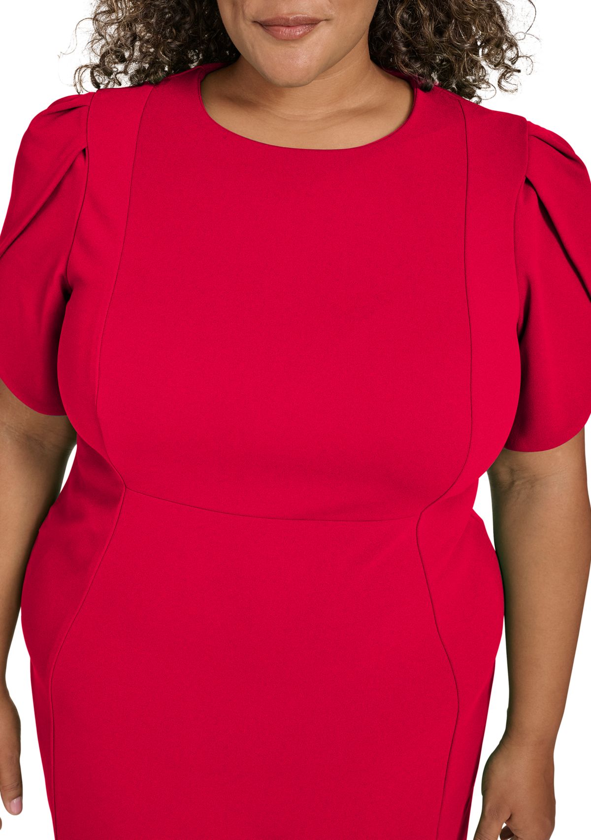 Plus Size Crew Scuba Sheath Dress