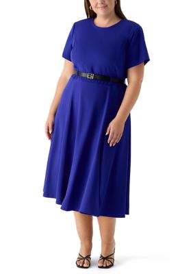 Calvin Klein Women's Plus Size Scuba Crepe Midi Dress, 14