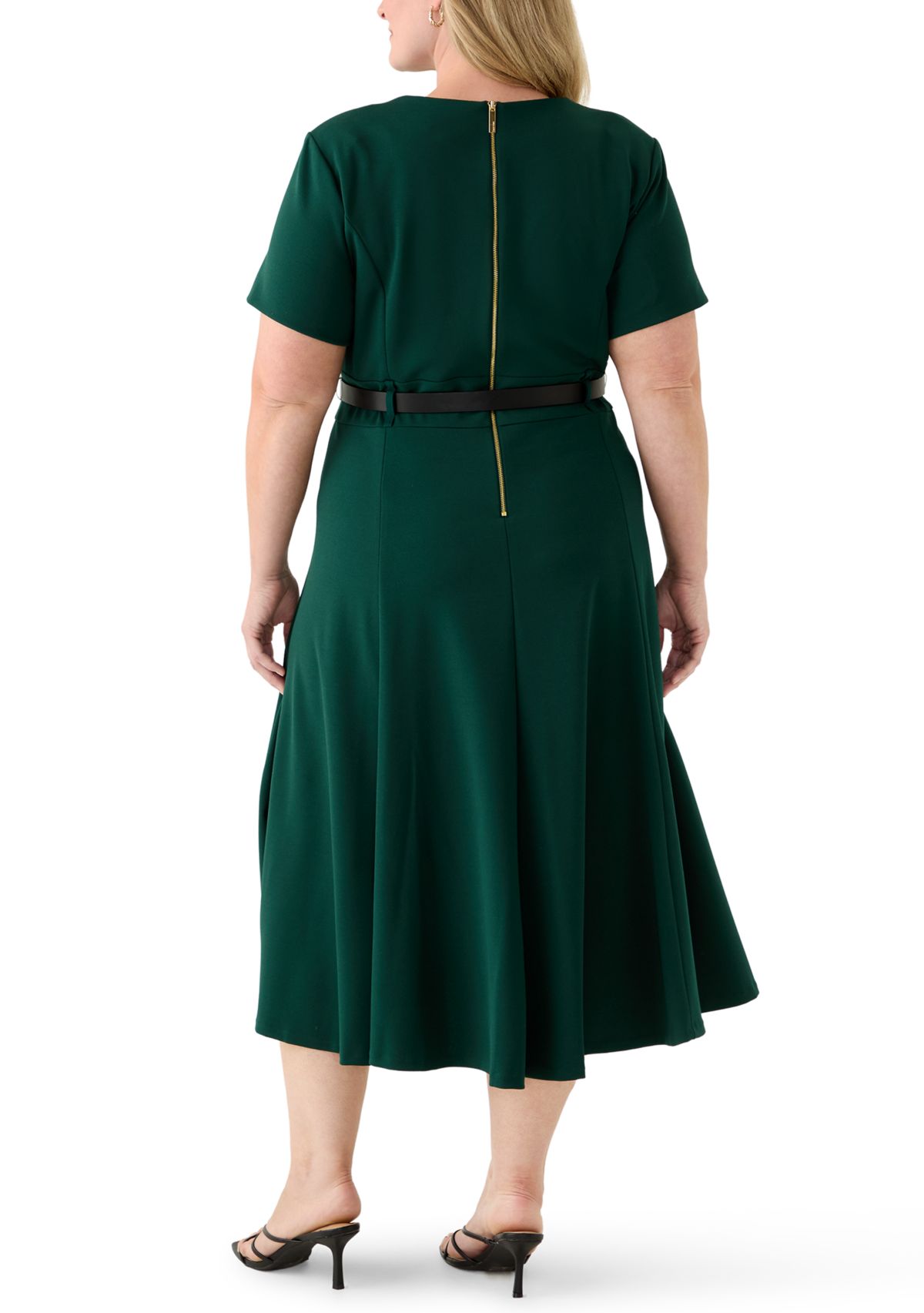 Plus Size Scuba Crepe Midi Dress