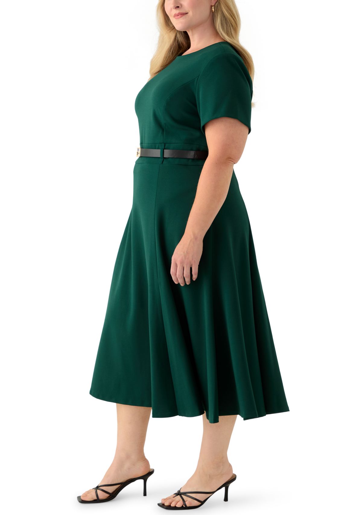 Plus Size Scuba Crepe Midi Dress