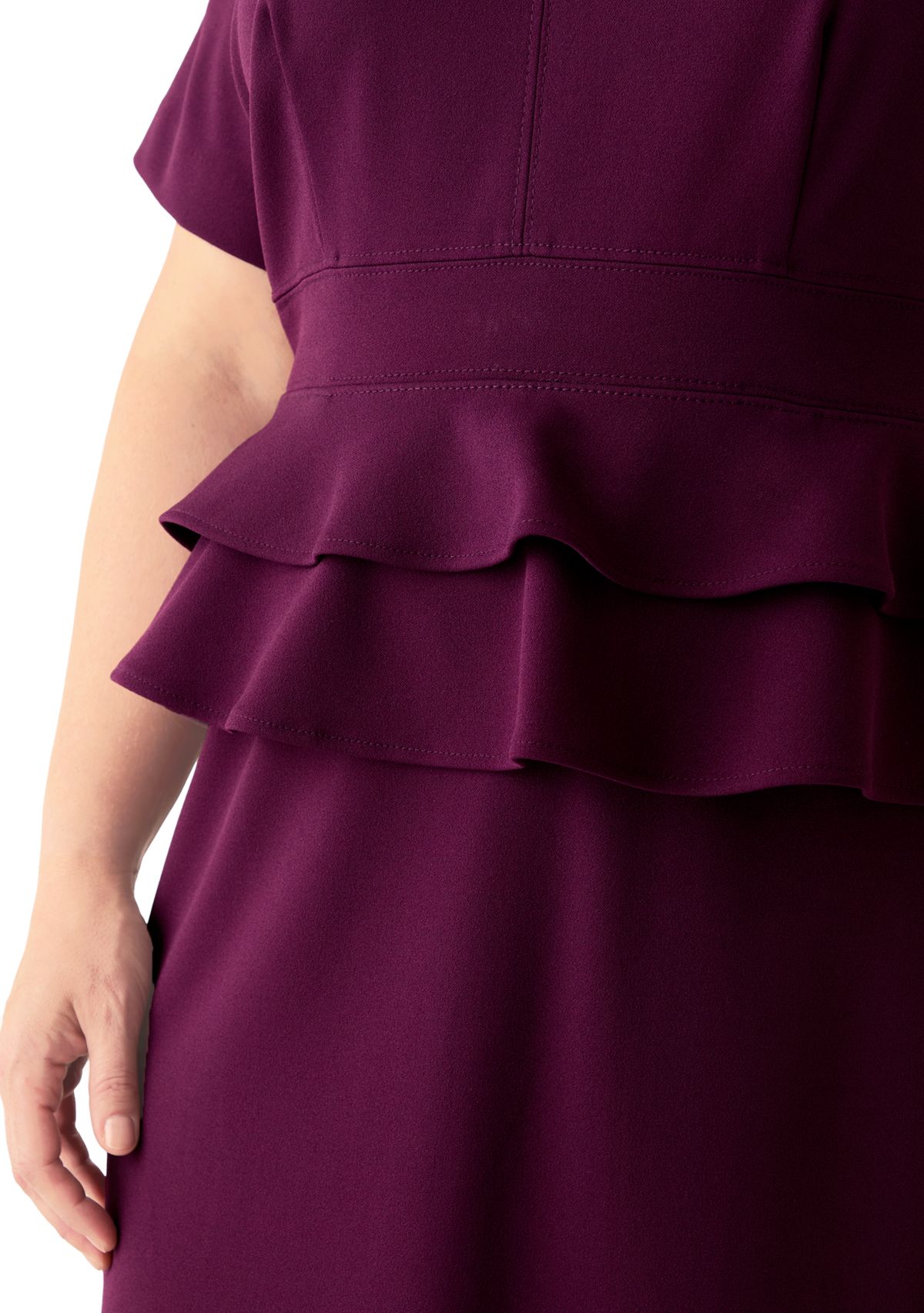Plus Size A-Line Scuba Peplum Dress