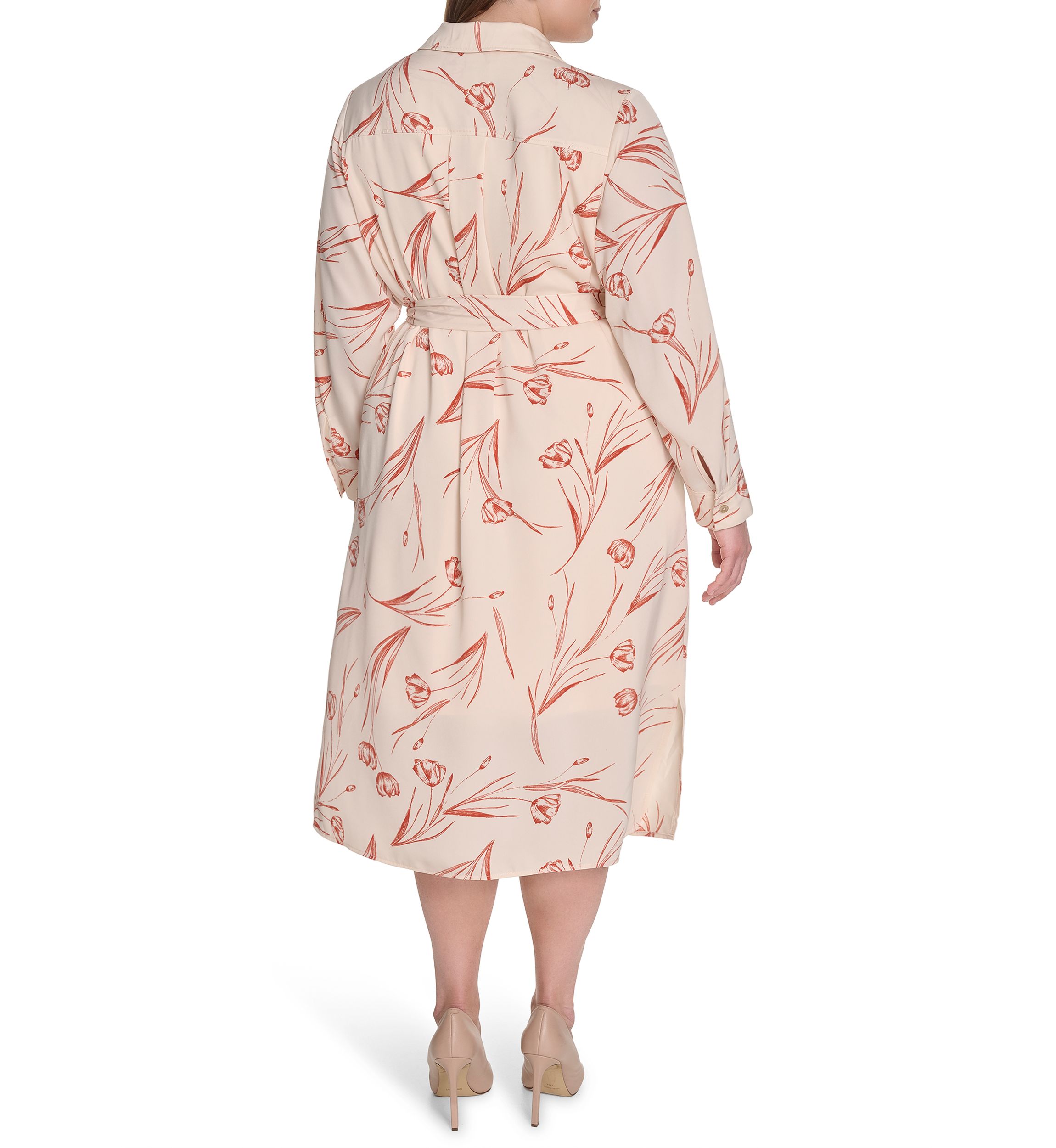 Plus Size Floral Printed Fit and Flare Dress