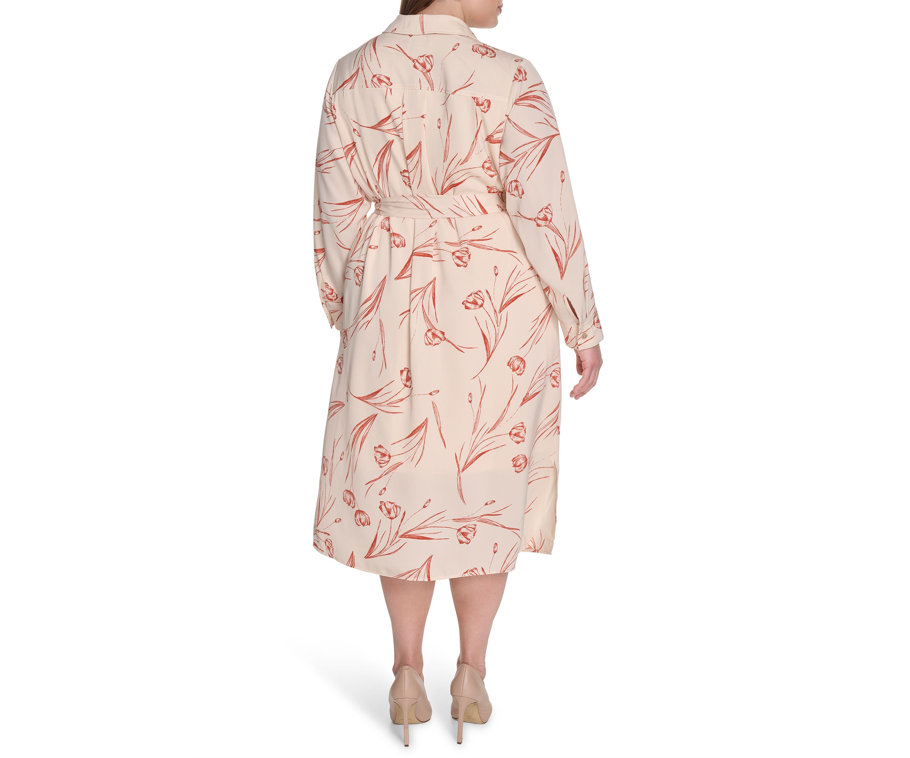 Plus Size Floral Printed Fit and Flare Dress