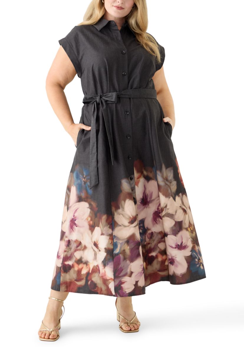 Plus Size Floral Print Maxi Dress