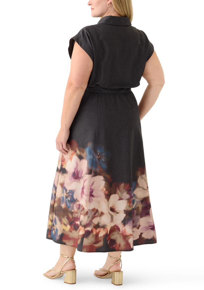 Plus Size Floral Print Maxi Dress