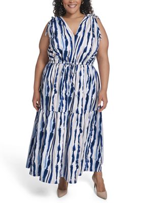 Calvin Klein Women's Plus Size Sleeveless Printed Maxi Dress, 22
