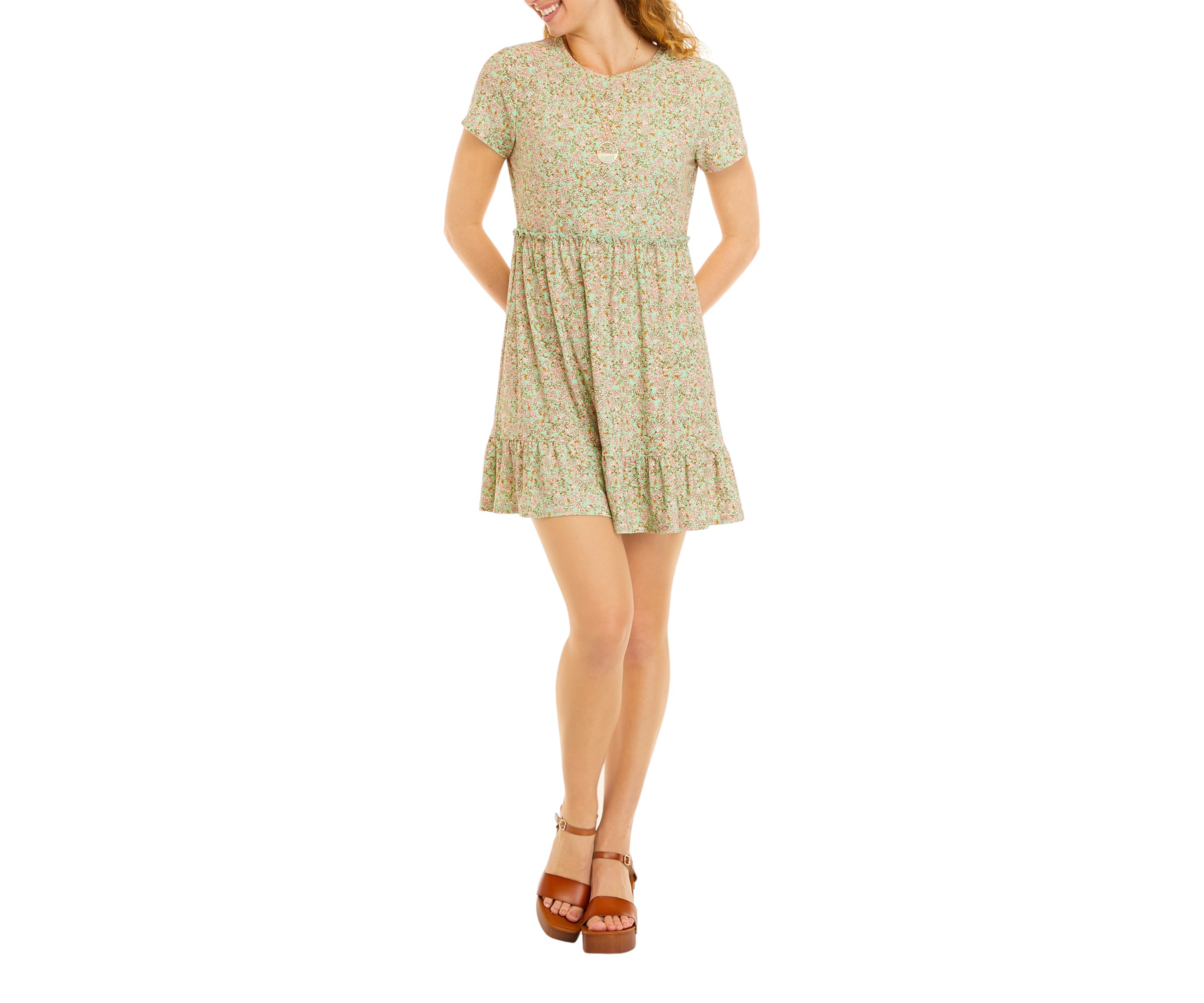 Juniors Floral Babydoll Dress 