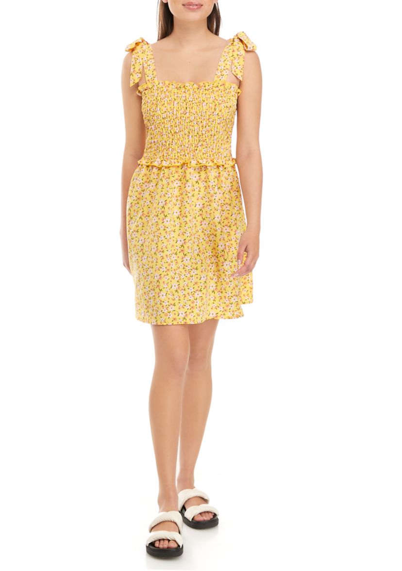 Juniors Sleeveless Tie Swing Dress 