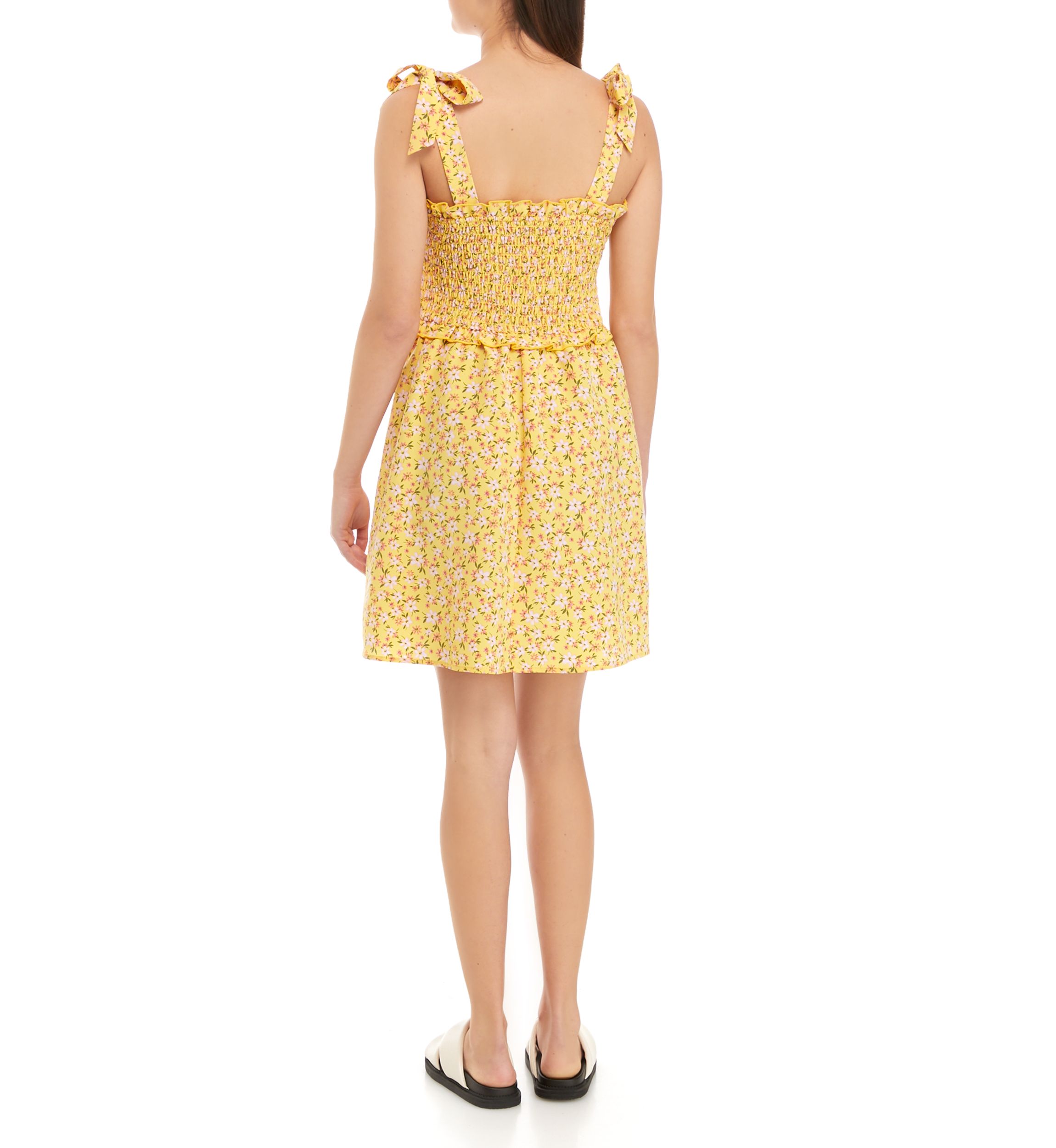 Juniors Sleeveless Tie Swing Dress 