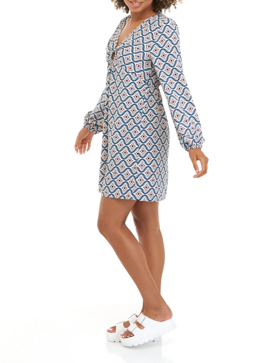 Juniors Long Sleeve O-Ring Dress 