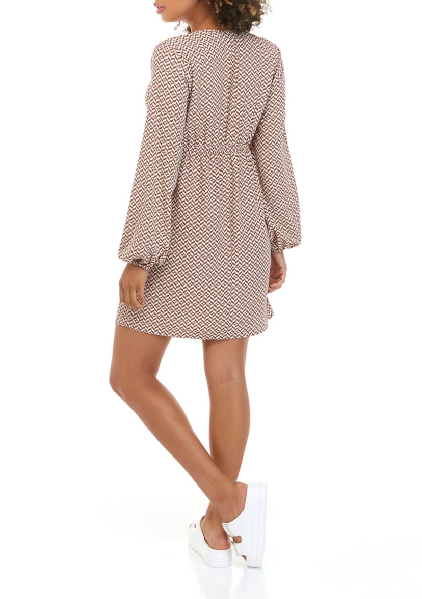 Juniors Long Sleeve O-Ring Dress 