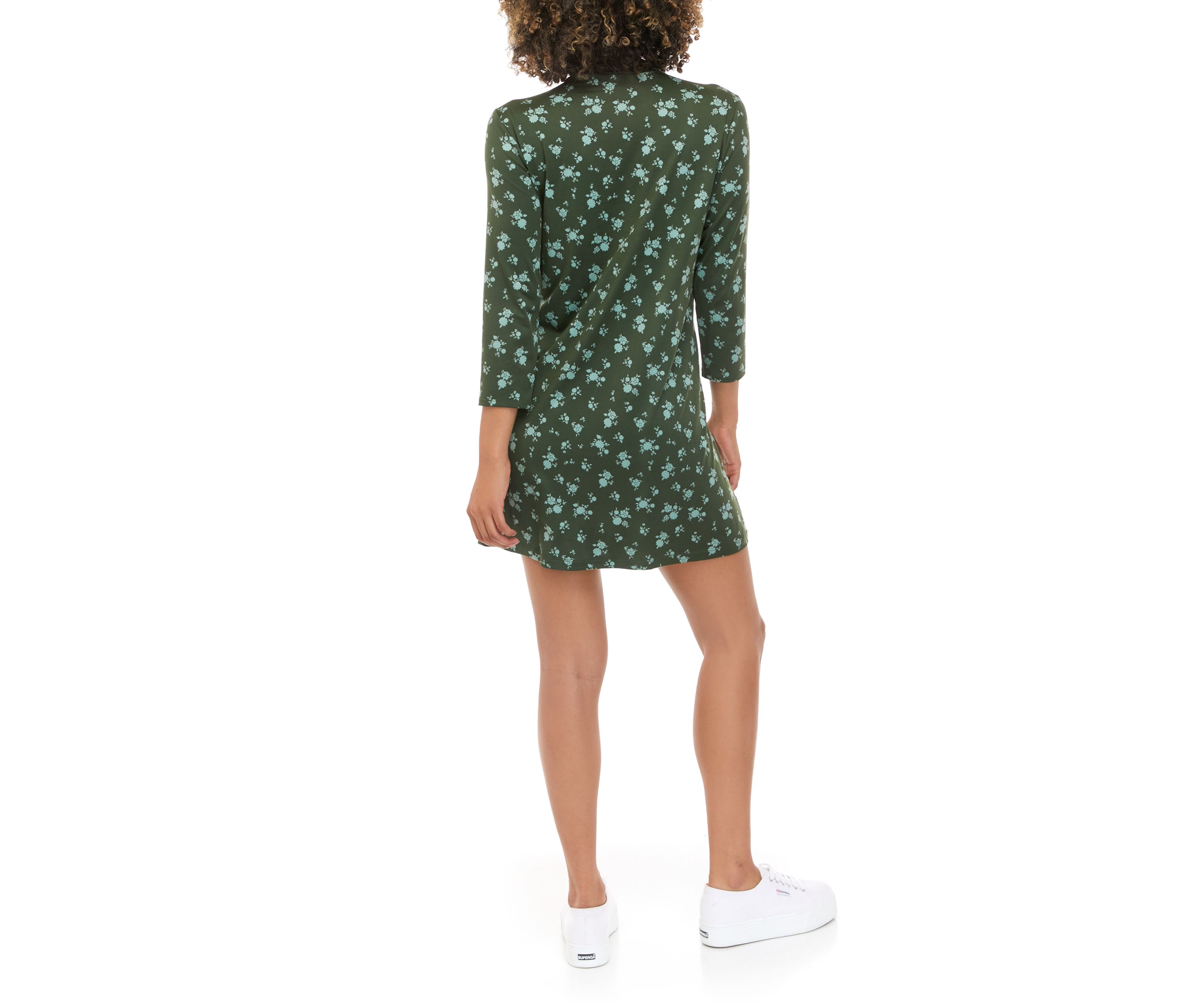 Juniors  Long Sleeve Mock Swing Dress