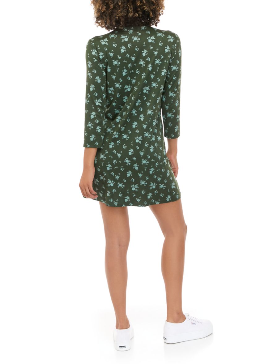 Juniors  Long Sleeve Mock Swing Dress