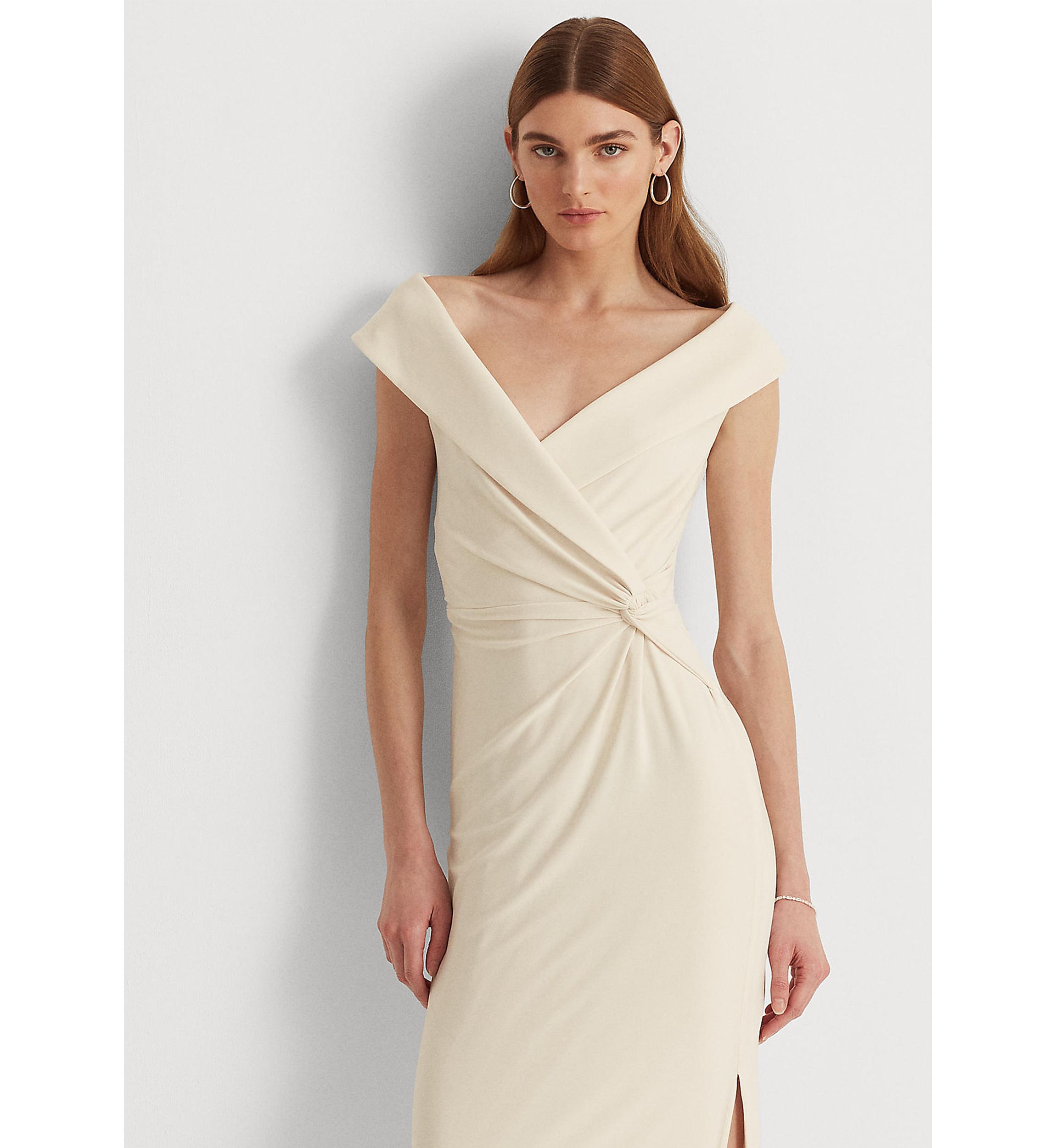 Jersey Off-the-Shoulder Gown