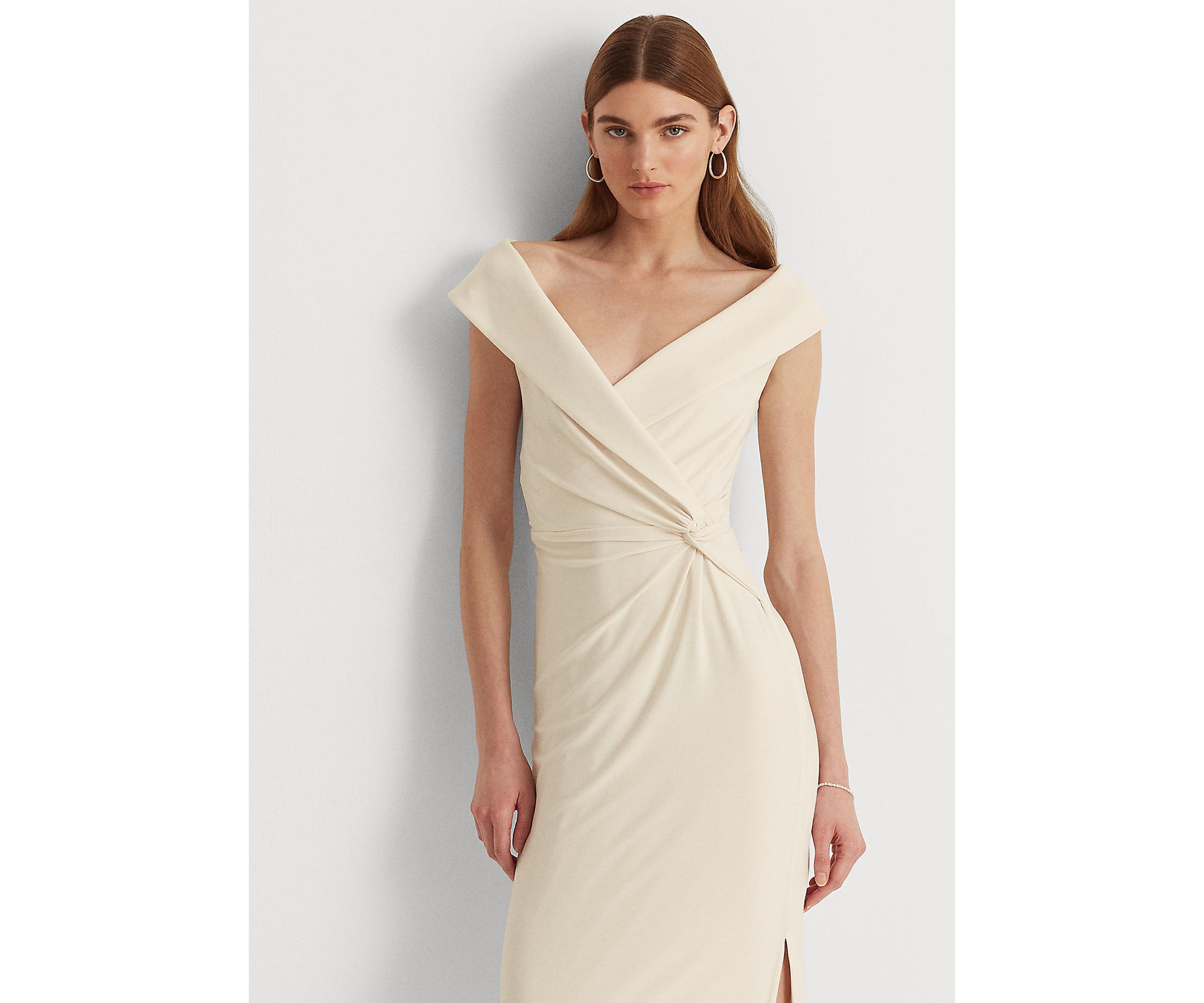 Jersey Off-the-Shoulder Gown