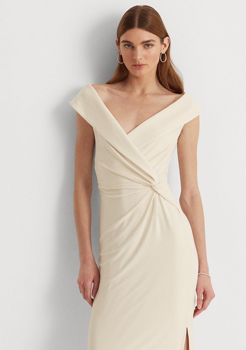 Jersey Off-the-Shoulder Gown