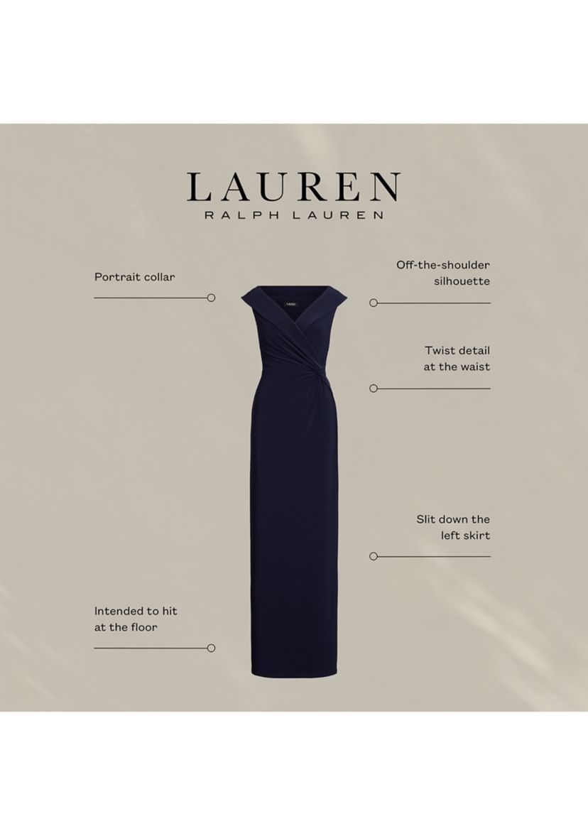 Jersey Off-the-Shoulder Gown