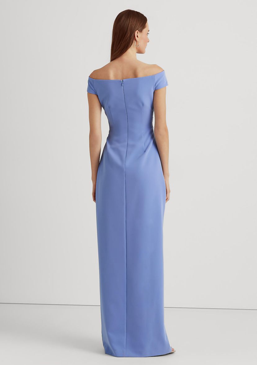 Crepe Off-the-Shoulder Gown