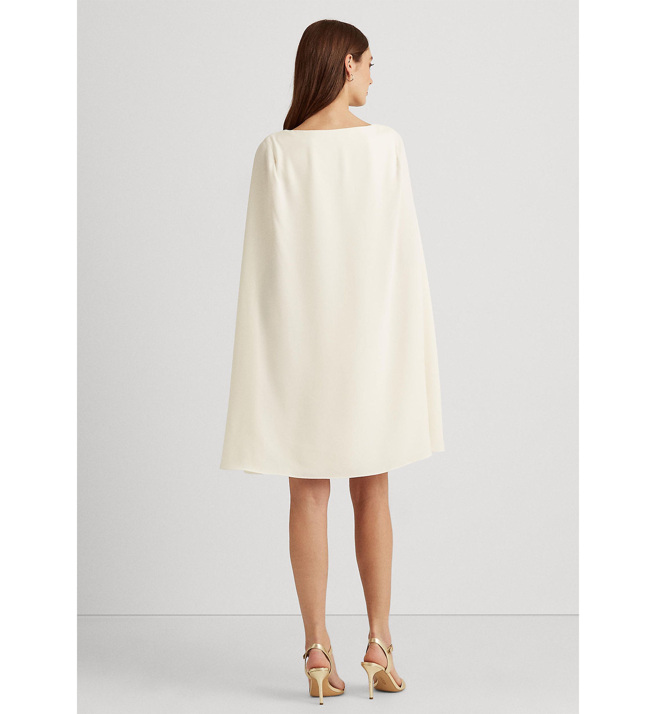 Cape Georgette Cocktail Dress