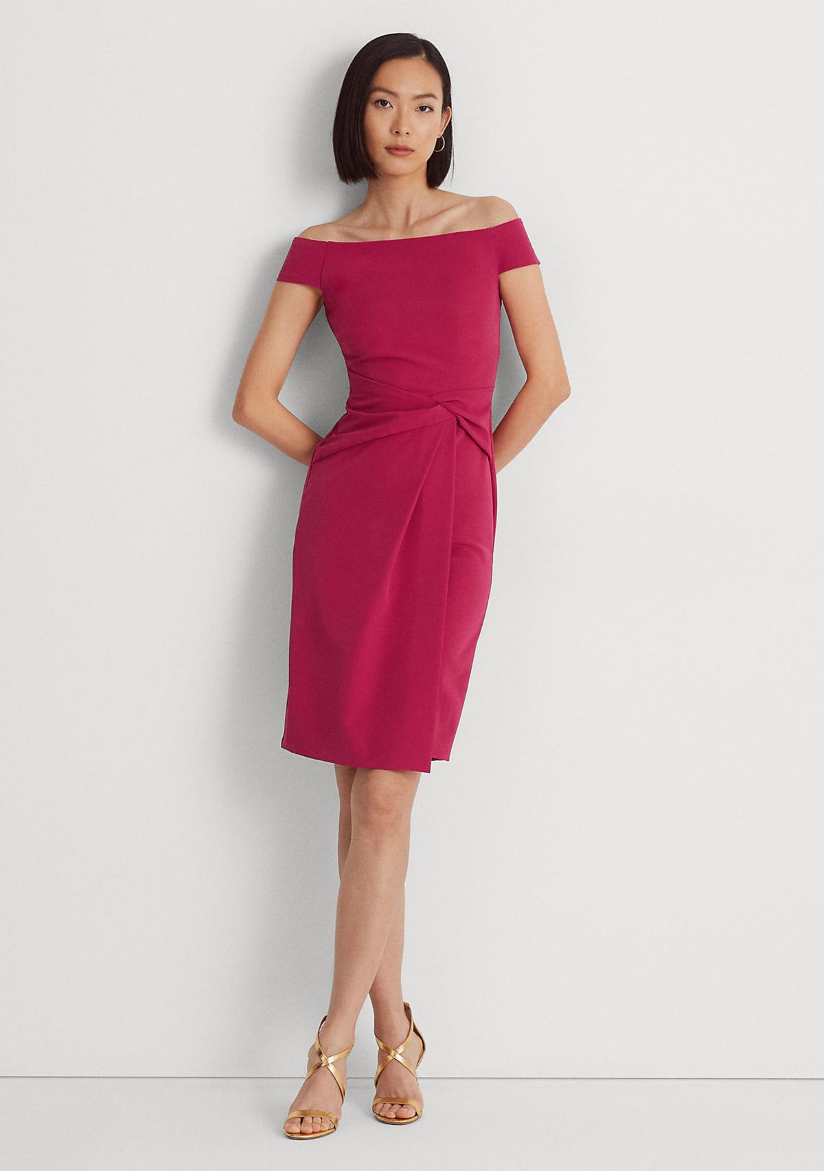 Crepe Off-the-Shoulder Dress