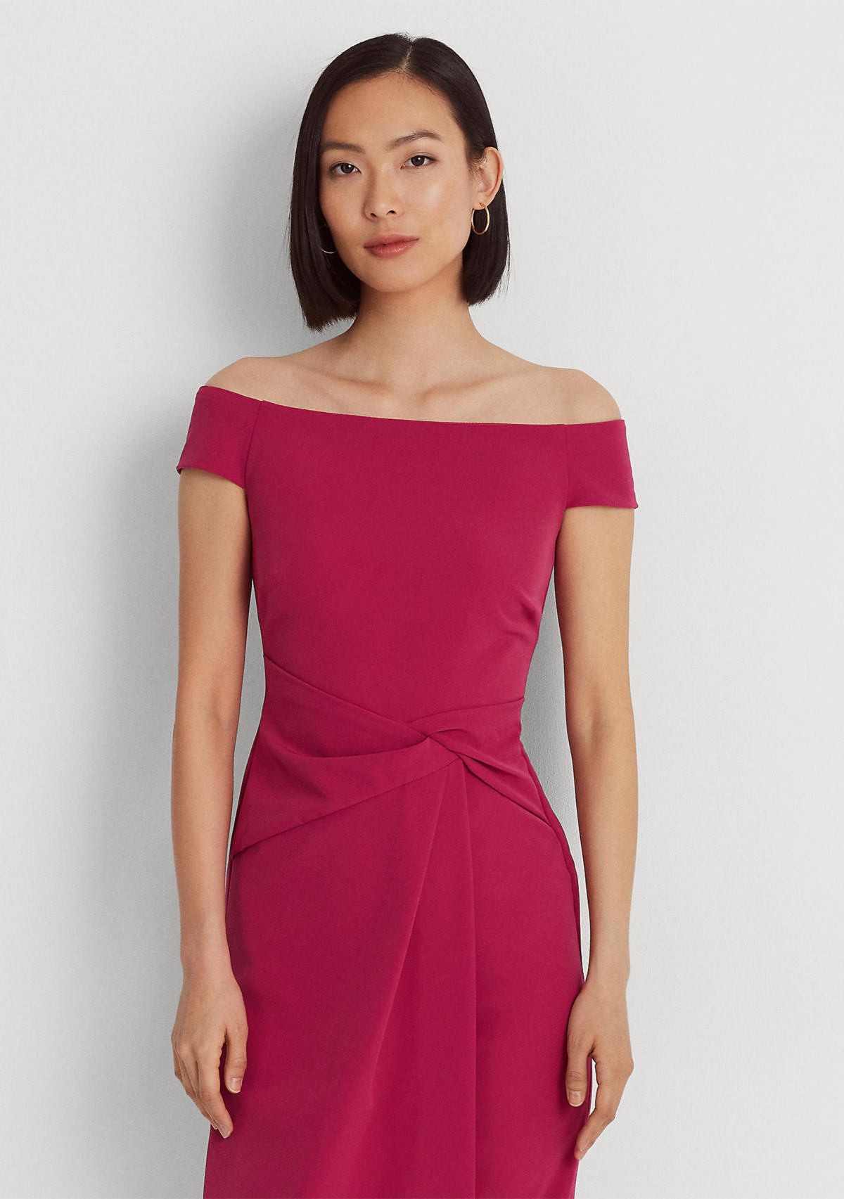 Crepe Off-the-Shoulder Dress