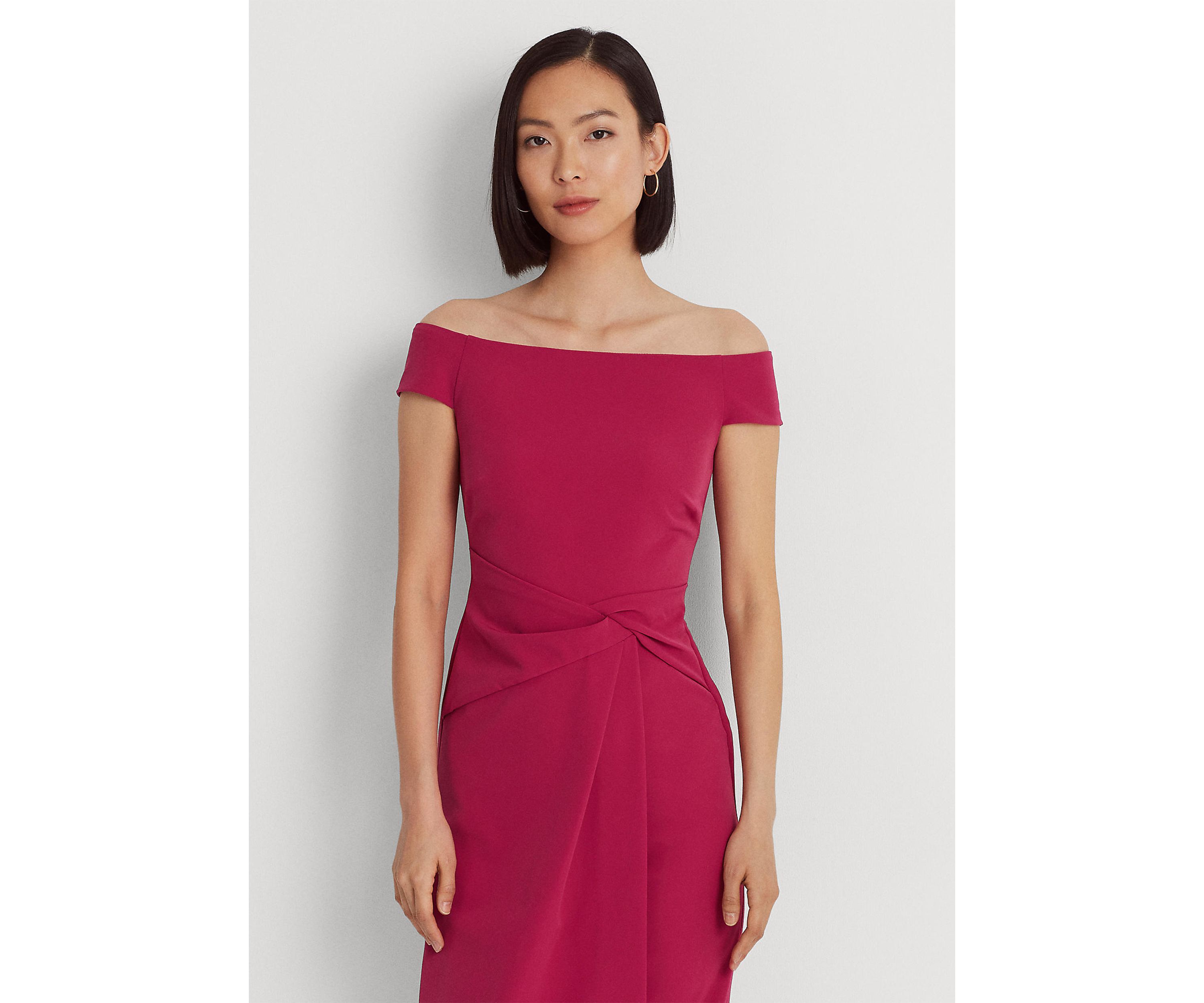 Crepe Off-the-Shoulder Dress