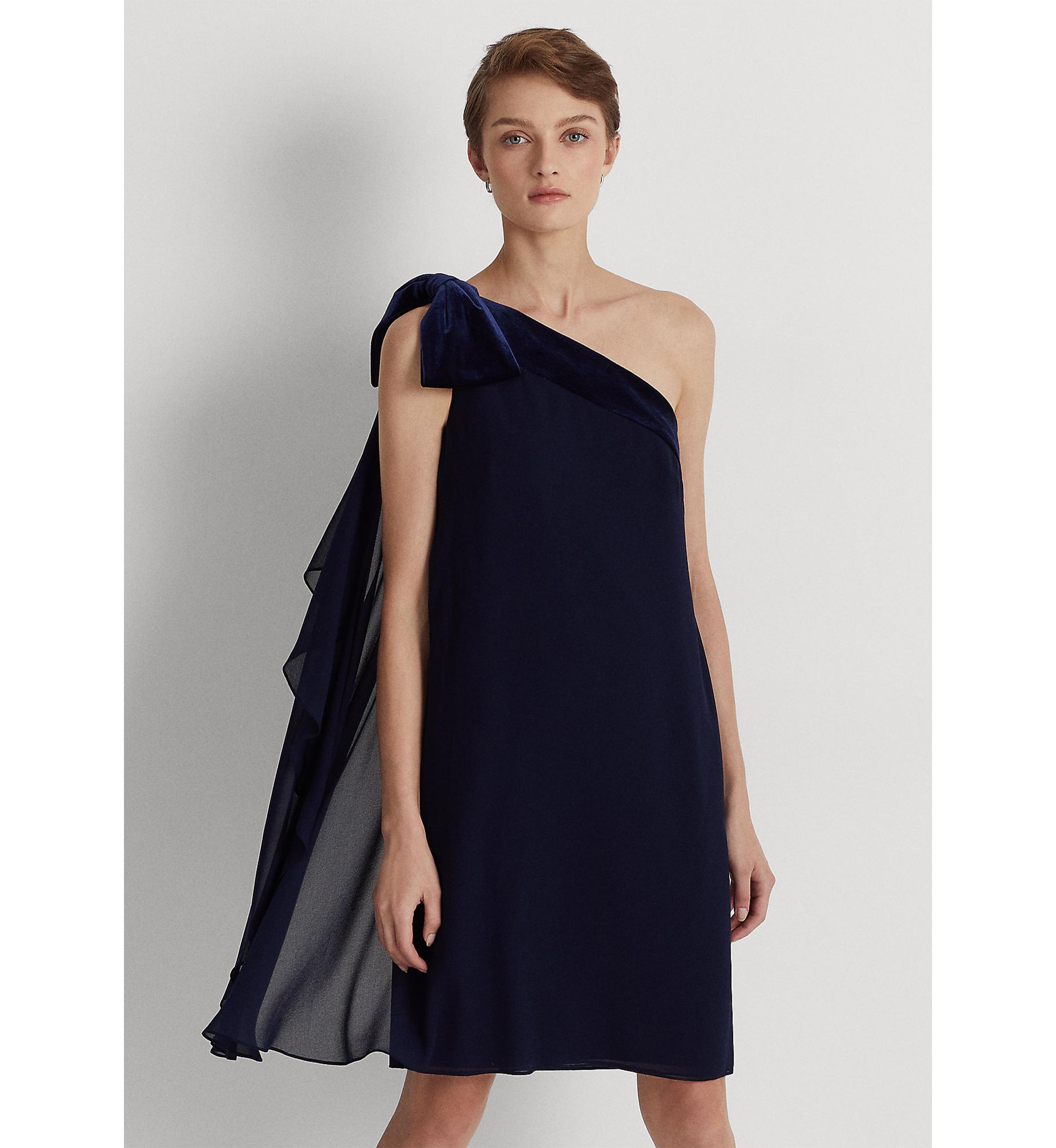 Chiffon One-Shoulder Dress