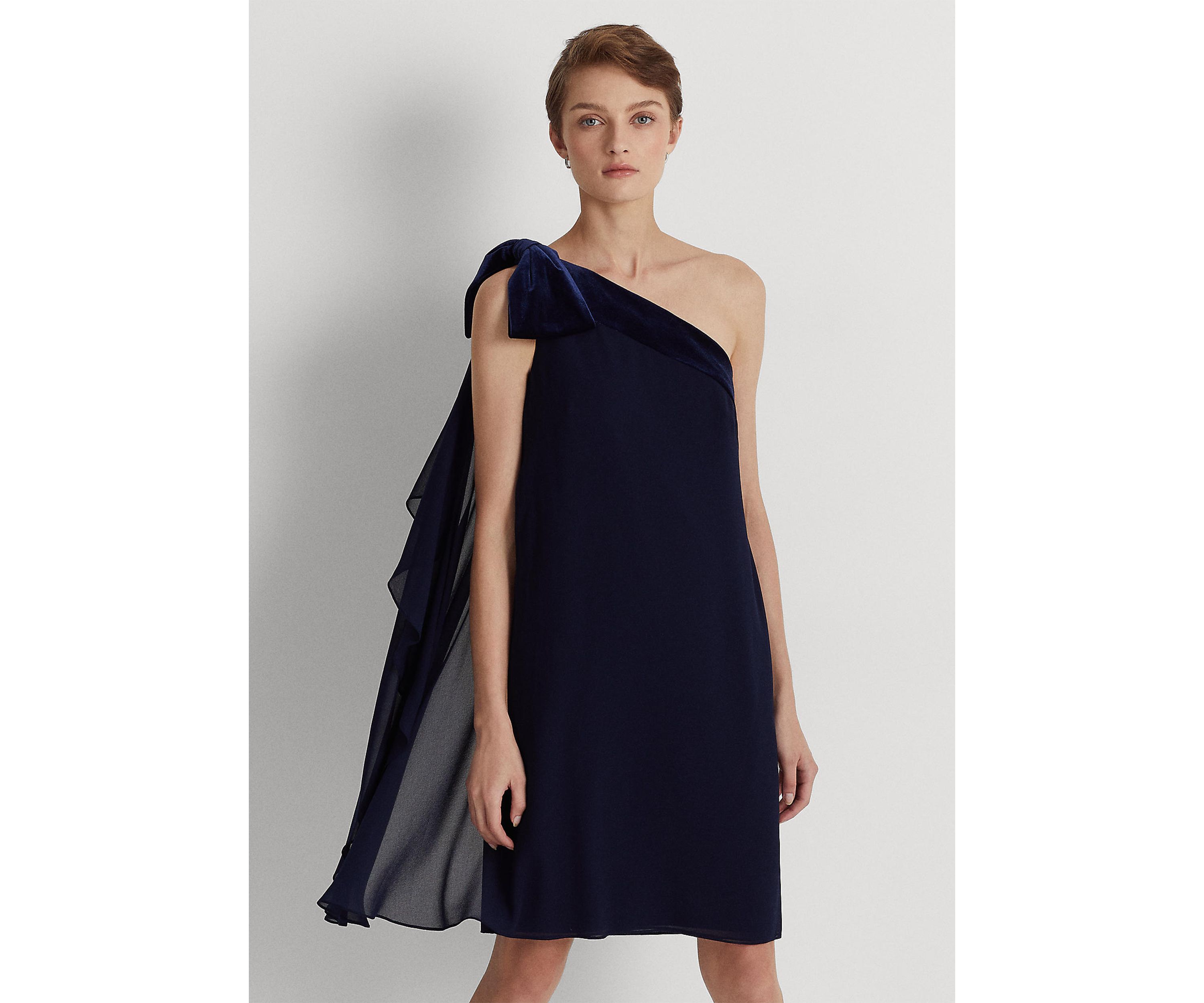 Chiffon One-Shoulder Dress