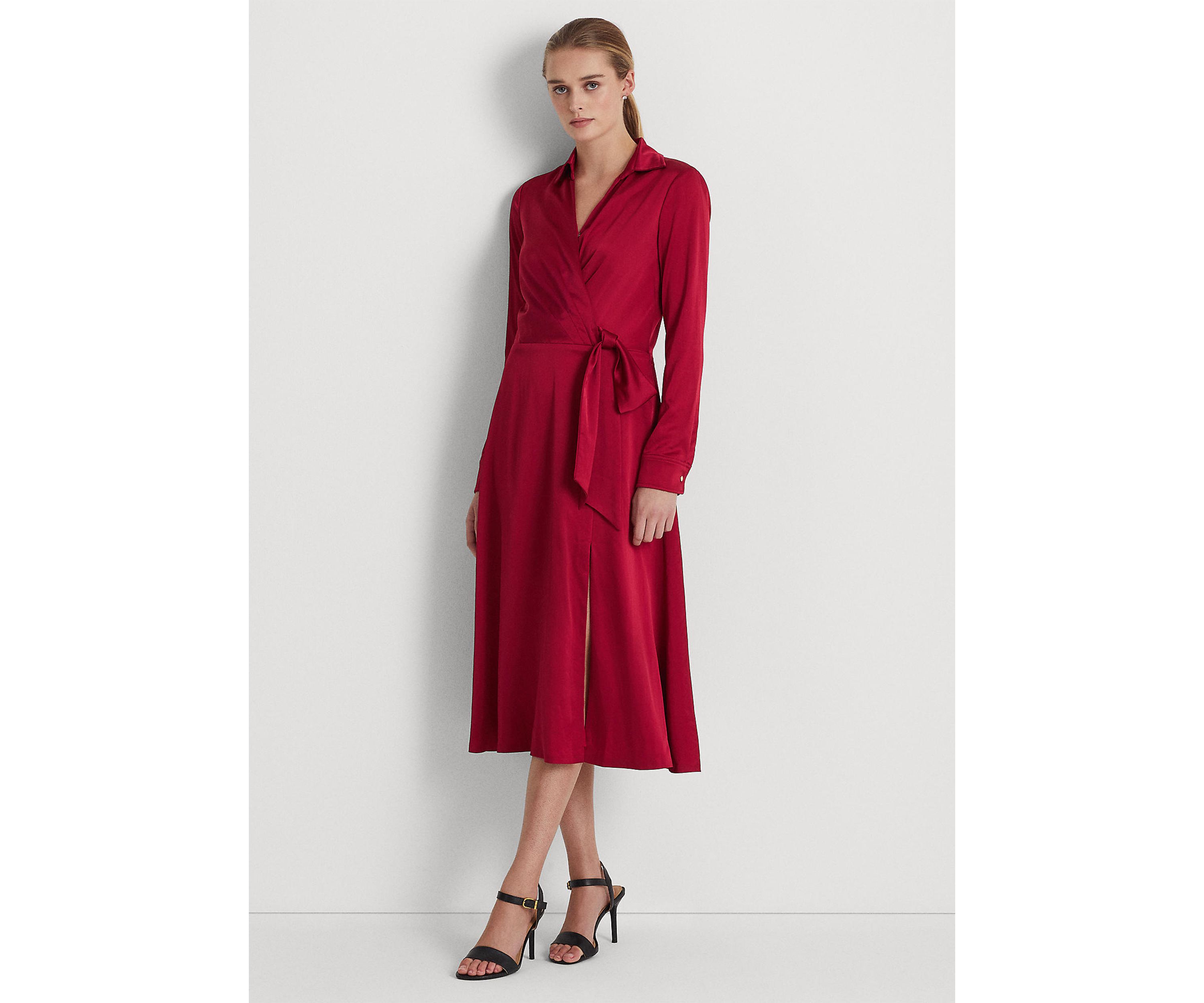 Charmeuse Surplice Dress