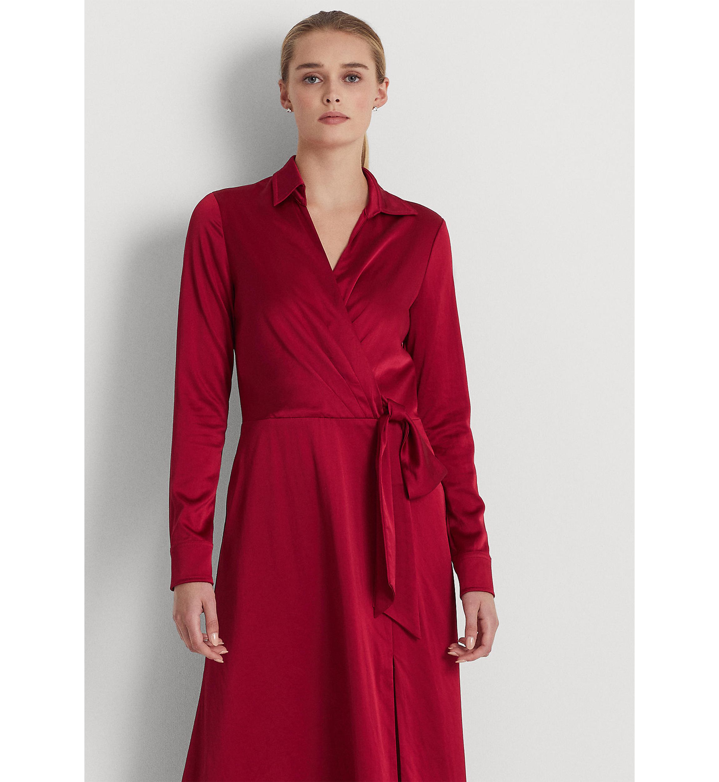 Charmeuse Surplice Dress
