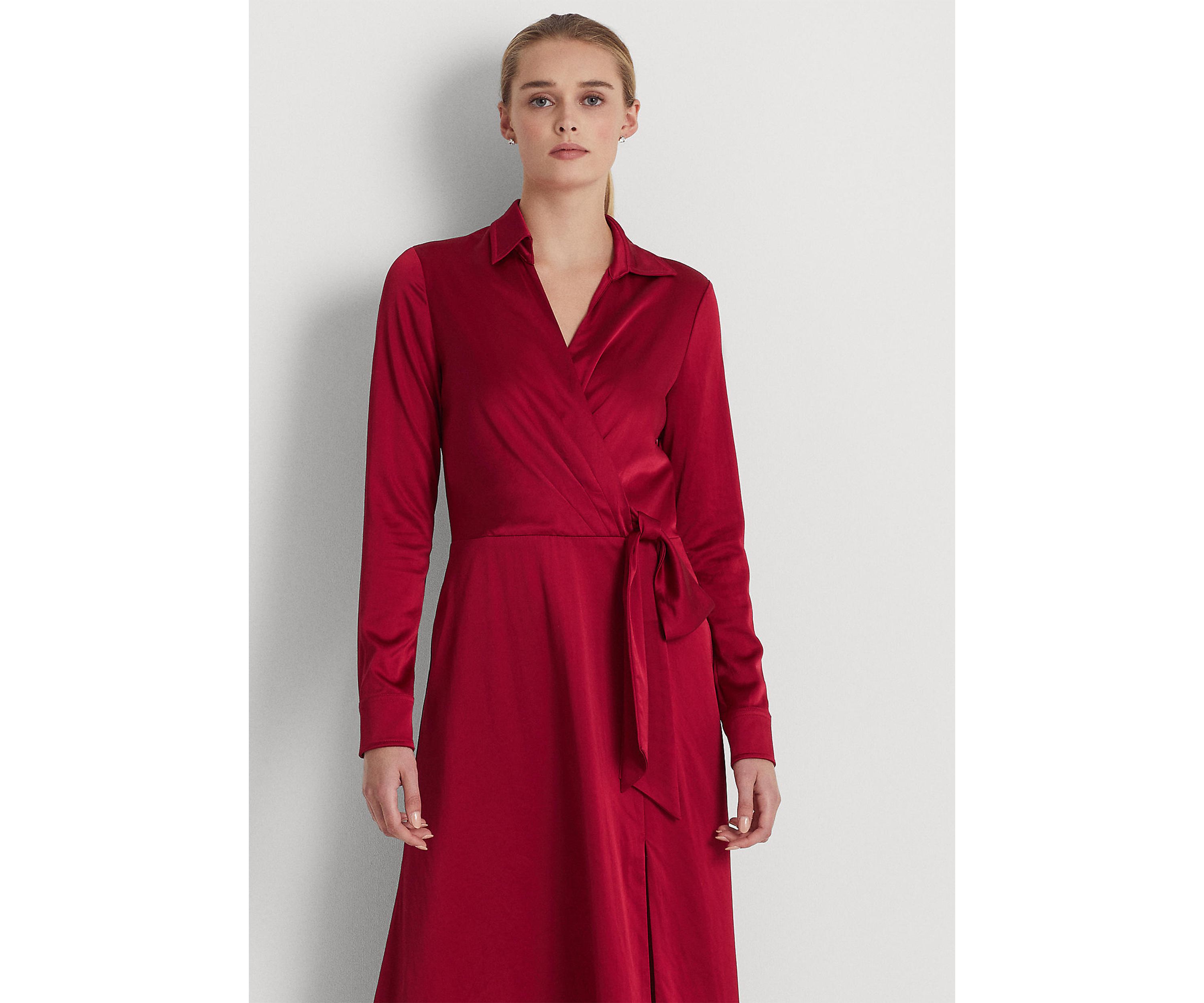 Charmeuse Surplice Dress