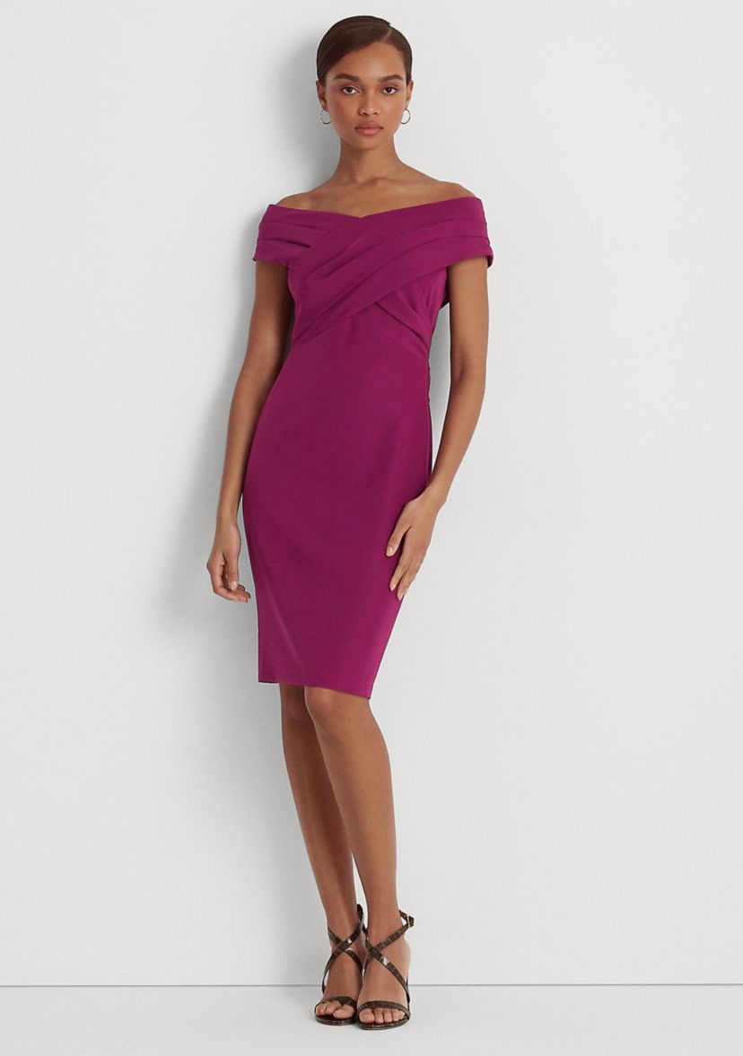 Crepe Off-the-Shoulder Cocktail Dress