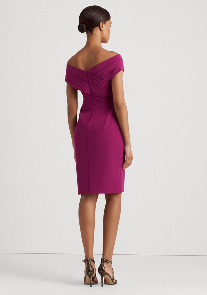 Crepe Off-the-Shoulder Cocktail Dress