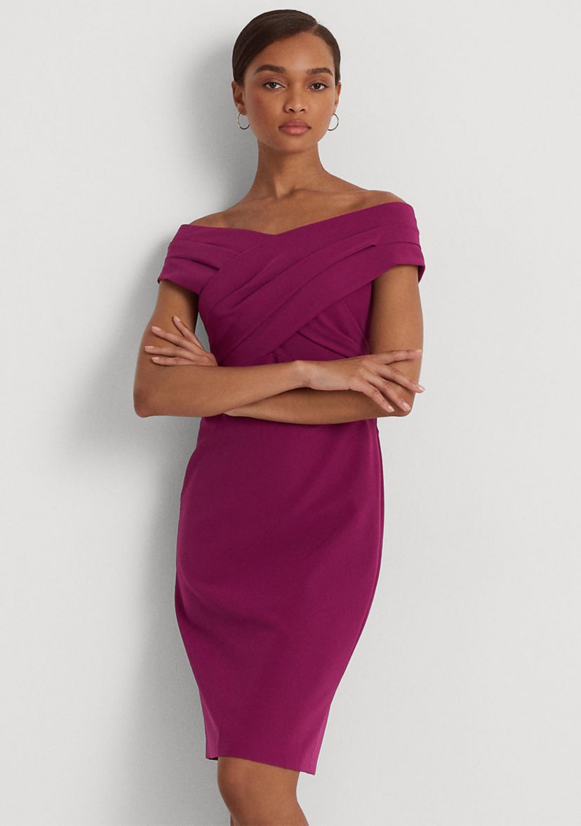 Crepe Off-the-Shoulder Cocktail Dress