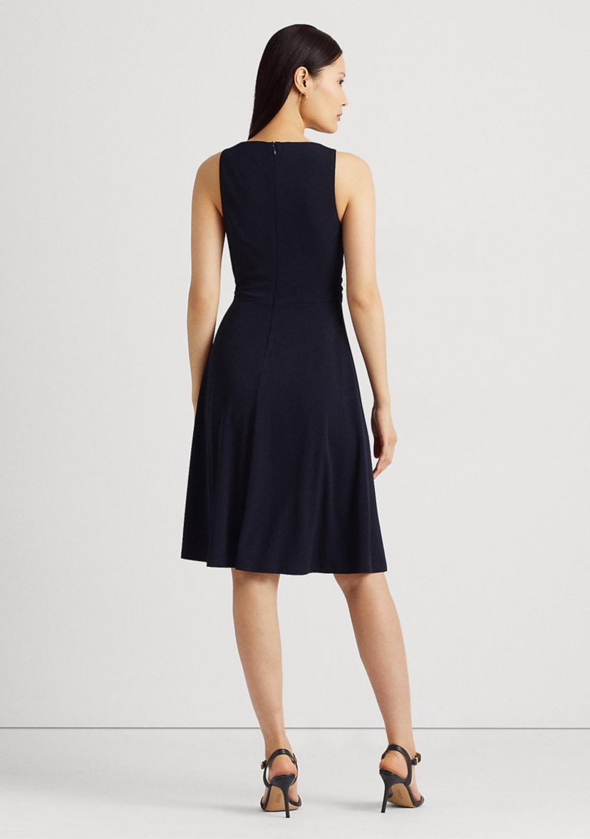 Surplice Jersey Sleeveless Dress