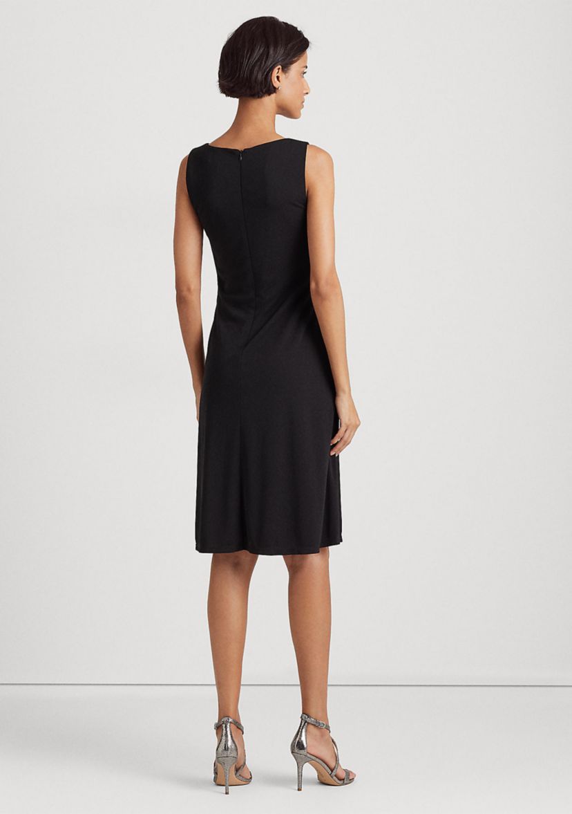 Surplice Jersey Sleeveless Dress