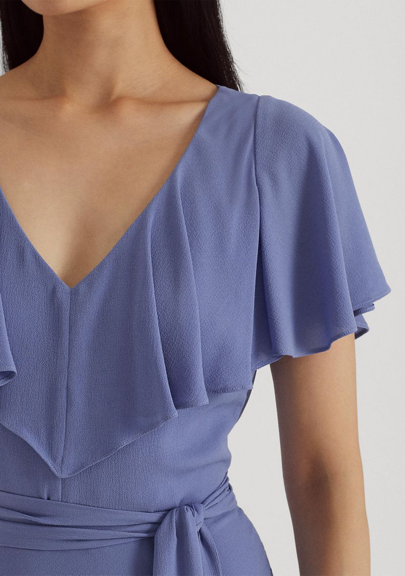 Belted Bubble Crepe Dress