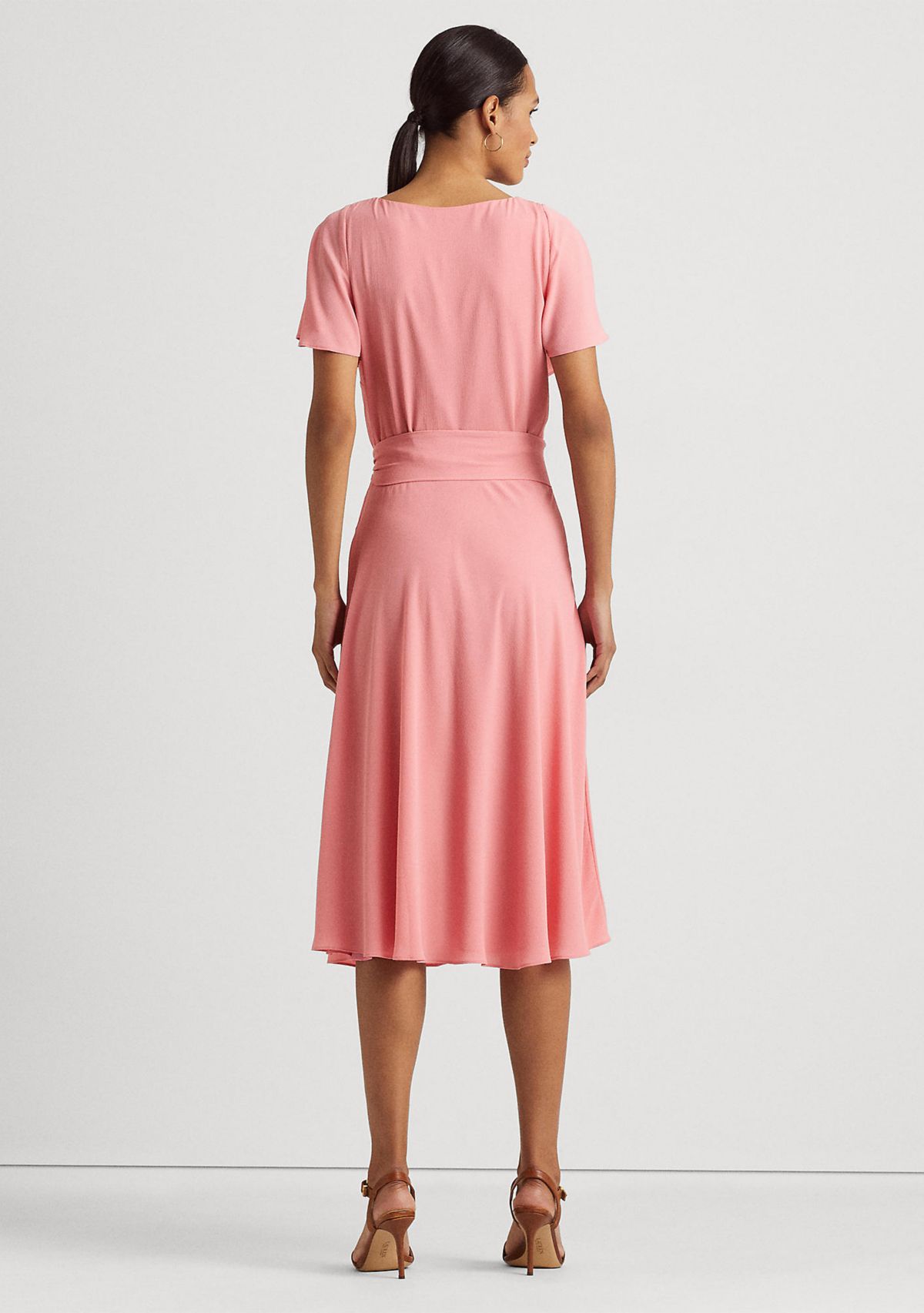 Belted Bubble Crepe Dress