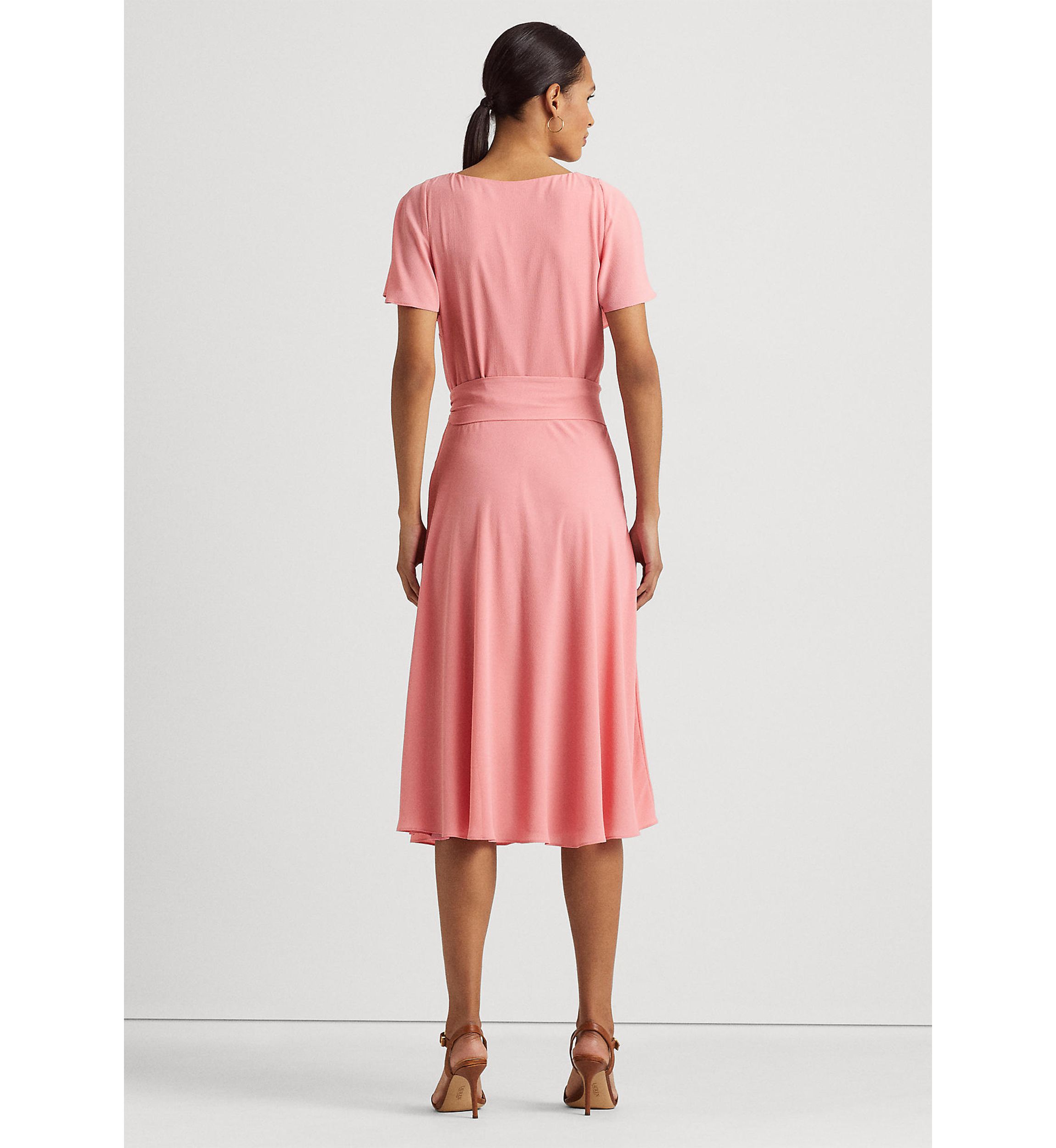 Belted Bubble Crepe Dress